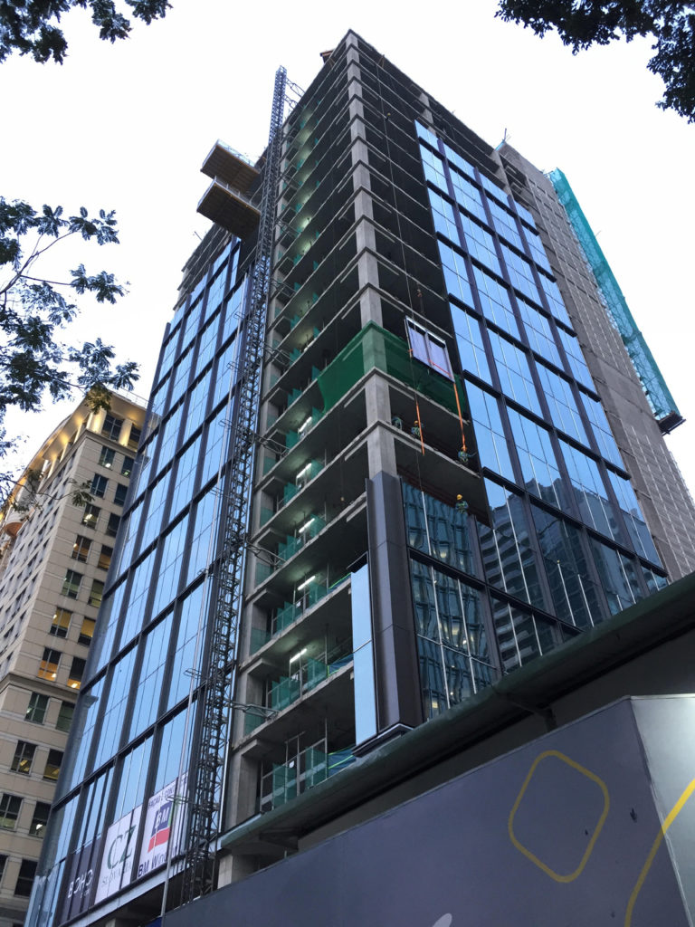Curtain Wall installed up to 18th Floor